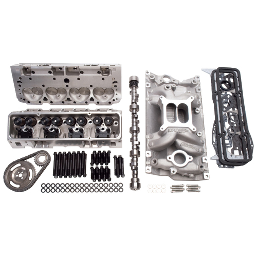 Edelbrock, power package, top end kit, all-in-one-box performance, total power package, intake manifold, intake, heads, cylinder heads, cam, camshaft,