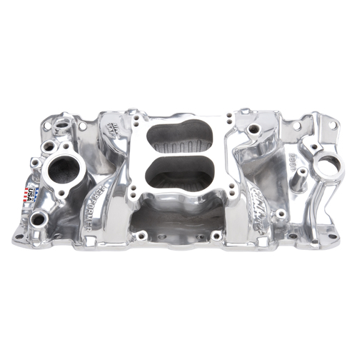 26011, Chevy, Chevrolet, Edelbrock, Intake Manifold, Intake, Manifold, Dual-Plane, Performer, Polished, Air-Gap