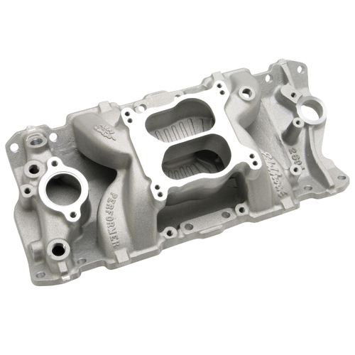 2604, Chevy, Chevrolet, Edelbrock, Intake Manifold, Intake, Manifold, Dual-Plane, Performer, Satin
