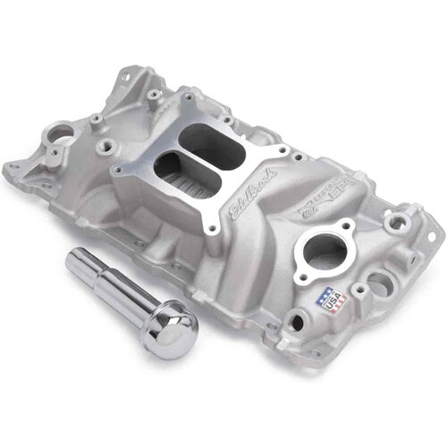 2703, Chevy, Chevrolet, Edelbrock, Intake Manifold, Intake, Manifold, Dual-Plane, Performer, Satin