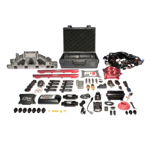 3035351-05E EZ-EFI Windsor Multiport System w/ Intake, Fuel System and Red Throttle Body