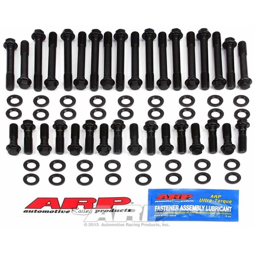 Chevy SBC 350 Cylinder Head Bolts 12 Point, High Performance Series, Chromoly, Black Oxide, Small Block Chevy, Kit