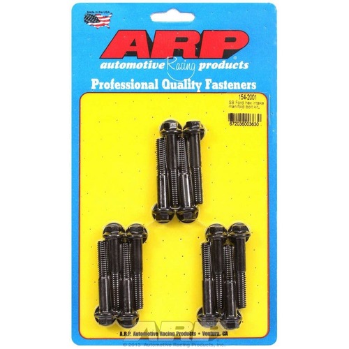 SBF 302W 351W Windsor Black INTAKE MANIFOLD BOLTS SET 6 pt Hex  SMALL BLOCK FORD