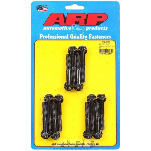 SBF 302W 351W Windsor Black INTAKE MANIFOLD BOLTS SET 12 point Hex SMALL BLOCK FORD