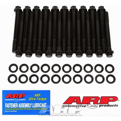 FORD 302 351C Cleveland Cylinder Head Bolts, Hex 6 point, Black, Kit