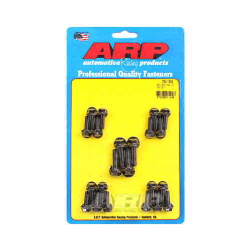 *Thick* Alloy Oil Pan Sump Bolts FORD 302W 351W 351C Kit Multi 6 Point Head, Black - 3/8" hex Windsor Cleveland SBF