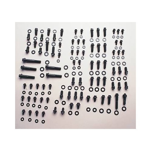 Ford 351 Cleveland Engine & Accessory Bolts kit - Black 6 point Hex (302 351C, 393, 408 Cleveland)