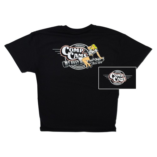 2XL/XXL Pin-Up Girl/Retro COMP Cams Logo XX-L T-Shirt Black