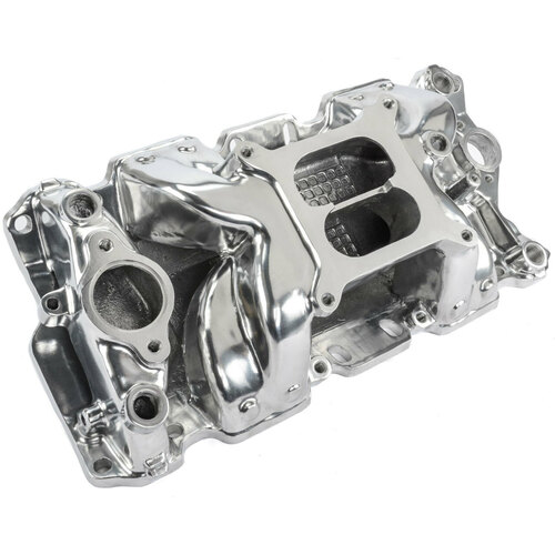 POLISHED SBC 350 SMALL BLOCK CHEVY INTAKE MANIFOLD DUAL PLANE RPM AIR GAP TYPE