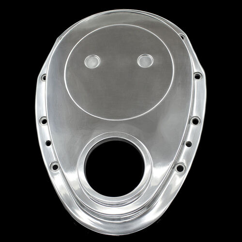 SBC Alloy Timing Chain Cover 1 piece for Small Block Chevy 327 350 400 Polished