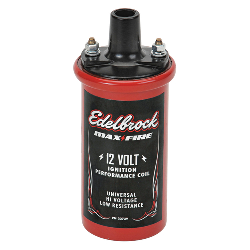 Performance Canister Ignition Coil - HEI male post type with bracket. Black, universal replacement cannister style 12v automotive