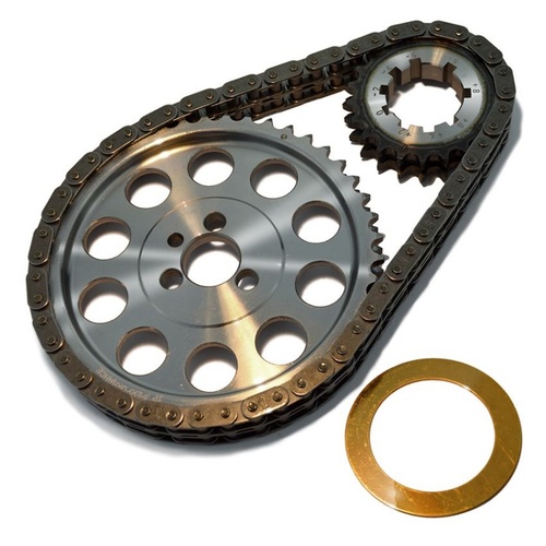 Chevy 350 Timing Chain Gear Set, Double Row Billet Steel, Adjustable 9 way. (Small Block Chevy SBC 327 350 400) 