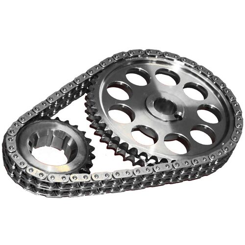 Timing Chain Gear Set Kit Ford 5.0L Windsor HO EFI 302W 1984 Onwards. Gold Series *Nitrided Gears Adjustable IWIS Double Row Chain 