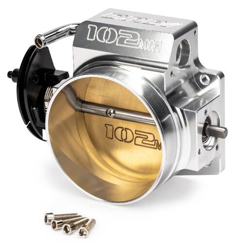 LS1, LS2, LS3, 102mm Billet Throttle Body. Silver Big Mouth w/o TPS or IAC suit FAST 146302B 146102B manifold.