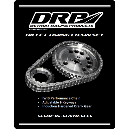 5.7L LS1 Timing Chain Gear Set Kit - Single Row, Billet & IWIS Chain Half Moon, 1 Trigger, 3 Bolt, 6.0L VE SS Holden Commodore V8
