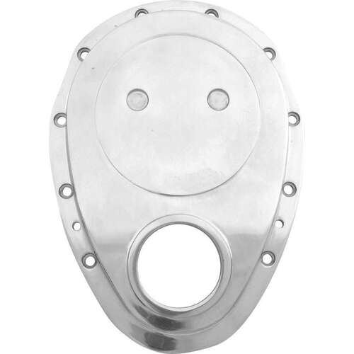 SBC Alloy Timing Chain Cover 1 piece for Small Block Chevy 327 350 400 Polished Aluminium