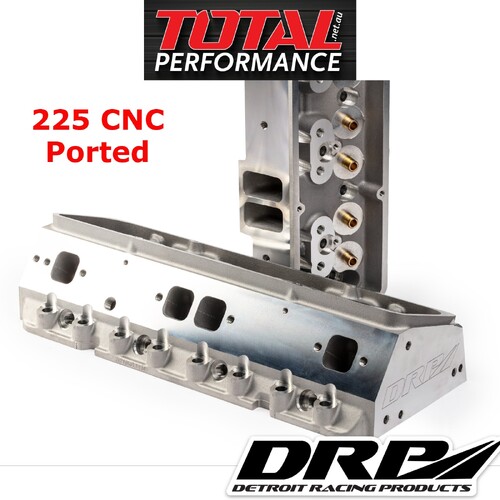 *PAIR* Chevy 350 CNC Cylinder heads, 225 runners, 64cc Alloy *STRAIGHT* Plug, BARE - Small Block Chevy, SBC