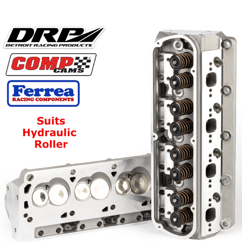 ASSEMBLED PAIR Ford V8 SBF 302 351 Windsor Aluminium Cylinder Heads, Complete for Hydraulic Roller, with Ferrea Valves