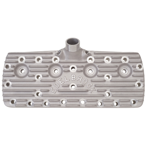 Flathead Ford Cylinder Heads, Suits 1938-48 Ford V8, Early Model, Curved Edelbrock Raised block Logo. (PAIR Flat Heads)