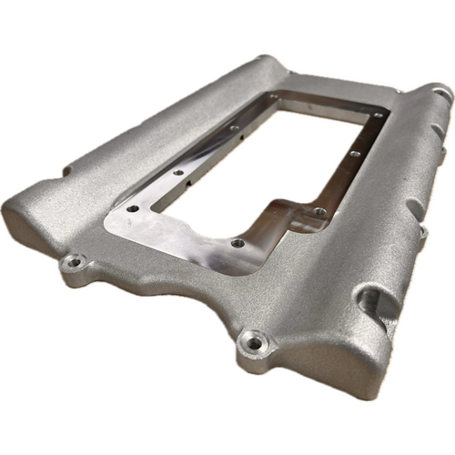 Top blower mounting *PLATE* only fits Chevy 350 Edelbrock Supercharger, Single Carby type Blower  - Small Block Chevy 350 V8, SBC, 383 400