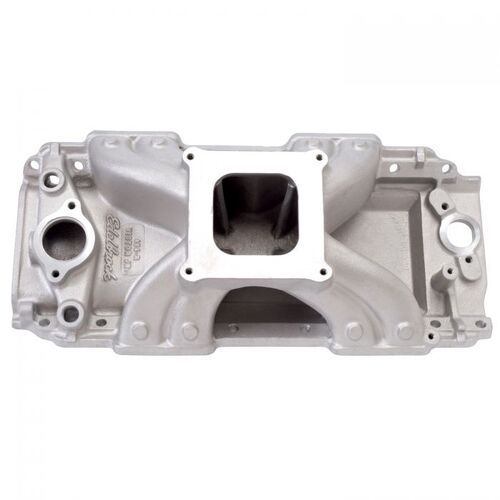  454 BBC Chevy Single Plane Intake Inlet Manifold Victor JR. Satin, Hi Rise, 4150 flange 502 Big Block Chevy