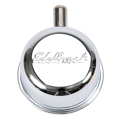 Edelbrock, PUSH in breather with PCV vent tube, bright chrome finish, fits Signature Series valve covers, 90 Deg 