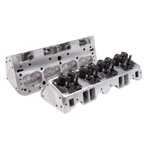 Chevy 350 Cylinder Heads, E Street 185cc, 70cc, Assembled Pair, suit Hydraulic Flat Tappet, Straight Plug Small Block Chevy SBC