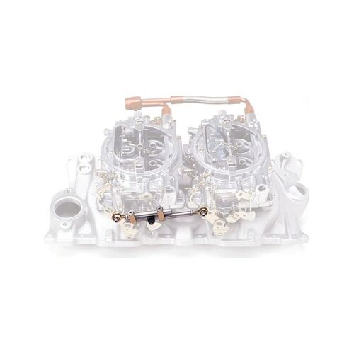 BBC, SBC Twin Dual Quad Carby Carburetor Throttle Linkage Linkages kit, (Big Block Chevy, Small Block Chevy)