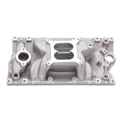7516, Vortec Chevy, Chevrolet, Edelbrock, Intake Manifold, Intake, Manifold, Dual-Plane, Performer RPM, Performer RPM AIR-GAP, Satin