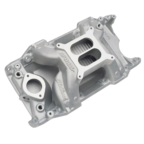 Chrysler, Edelbrock, Intake Manifold, Intake, Manifold, Dual-Plane, Performer RPM, Performer RPM AIR-GAP, Satin