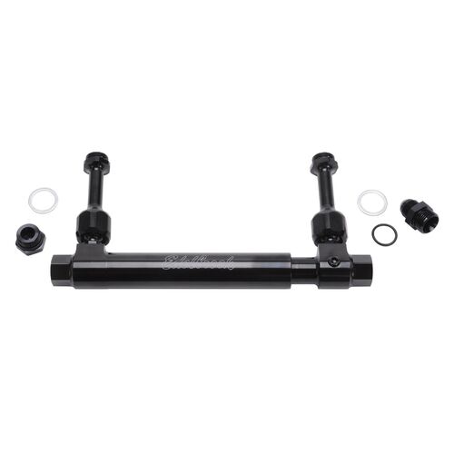 Adjustable Fuel Log Rail Black, suits Holley, 4150, 4500, 4150 series, dual feed carbys