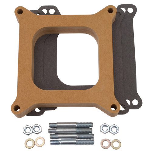 1" Open Wood Spacer, adapter, Carb adapter, Carburetor adapter, standard flange, square-bore. 4-barrel, 4150