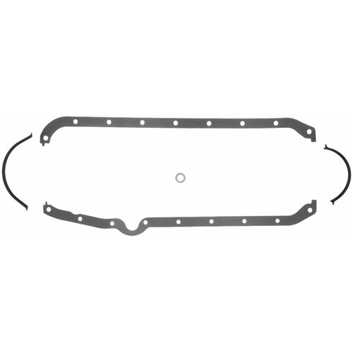 SBC 350 Sump Oil Pan Gasket Multi-Piece Rubber Left Side Dipstick Small Block Chevy 1954-1974