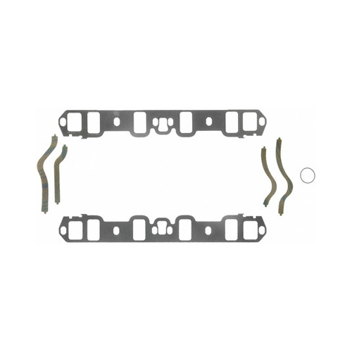 Ford SBF 302W 351W Intake Manifold Gasket, OEM STOCK PORT SIZE Steel Core Laminate, 1.115 x 1.960 in Rectangular Port, Small Block Ford, Kit