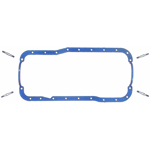 1 Piece Ford Sump Oil Pan Gaskets 5.0L Windsor roller blocks, Steel Core Blue Silicone, PERMADRY (Late 302W Windsor) SBF