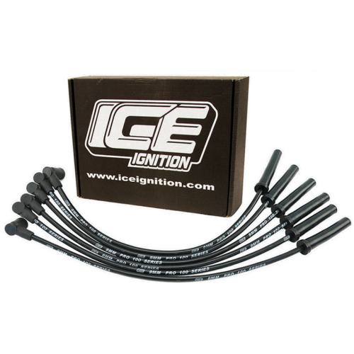 BBC Chevy Spark Plug Wires 9MM ignition leads Set around covers Black 90/45 degree Kit Complete Finished
