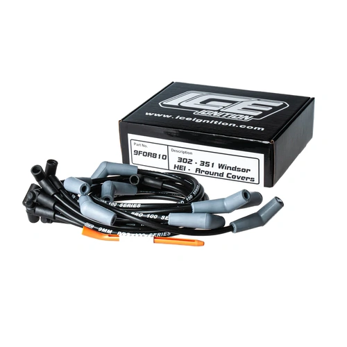 9MM FORD 426 460 Big Block Spark Plug Wires Ignition Leads set/kit. Fits HEI cap, Around Covers, Black BBF 385 series