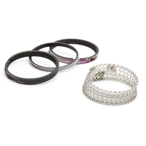 Piston Rings, 4.010" in Bore, +010", File Fit, 1/16 x 1/16 x 3/16 in Thick - Premium set Plasma Moly Top