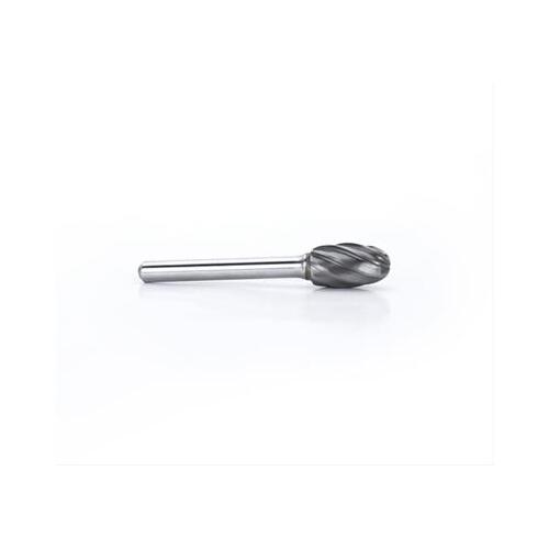 POW355656 6 in Shank Aluminum Cut 1/2 in Oval Carbide Burr