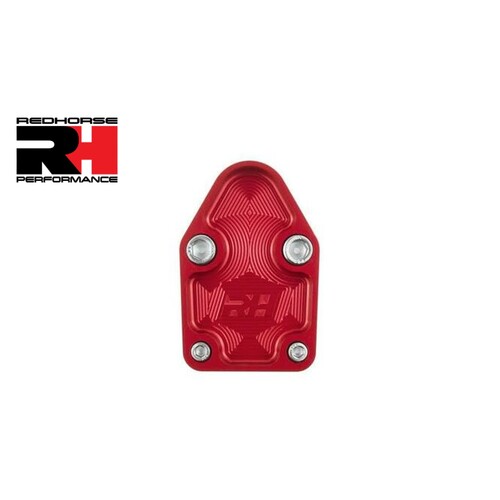 Red Fuel pump Block off plate Chevy SBC 350 BILLET CNC MACHINED.